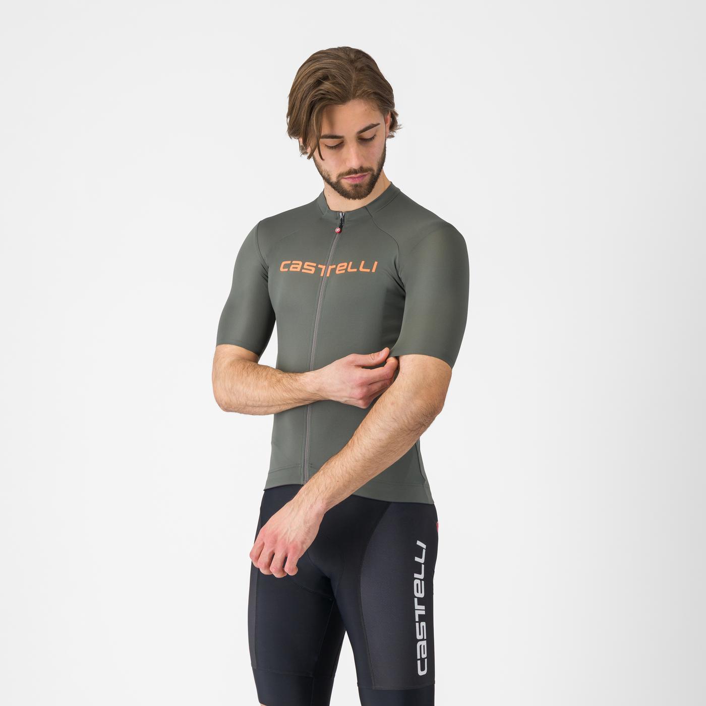 CASTELLI PROLOGO LITE Korte Mouw Trui Grijs/Oranje