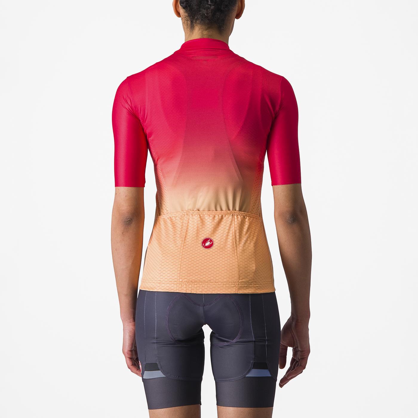 CASTELLI SALITA Damestrui Korte Mouw Roze/Oranje