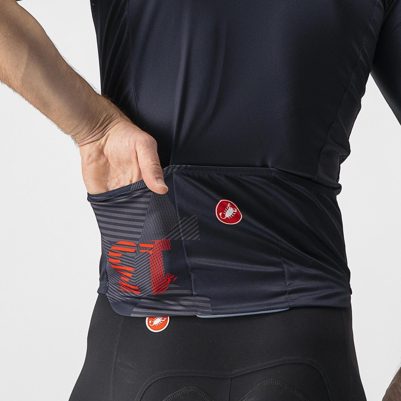 CASTELLI 13 SCREEN Korte Mouw Trui Blauw/Rood