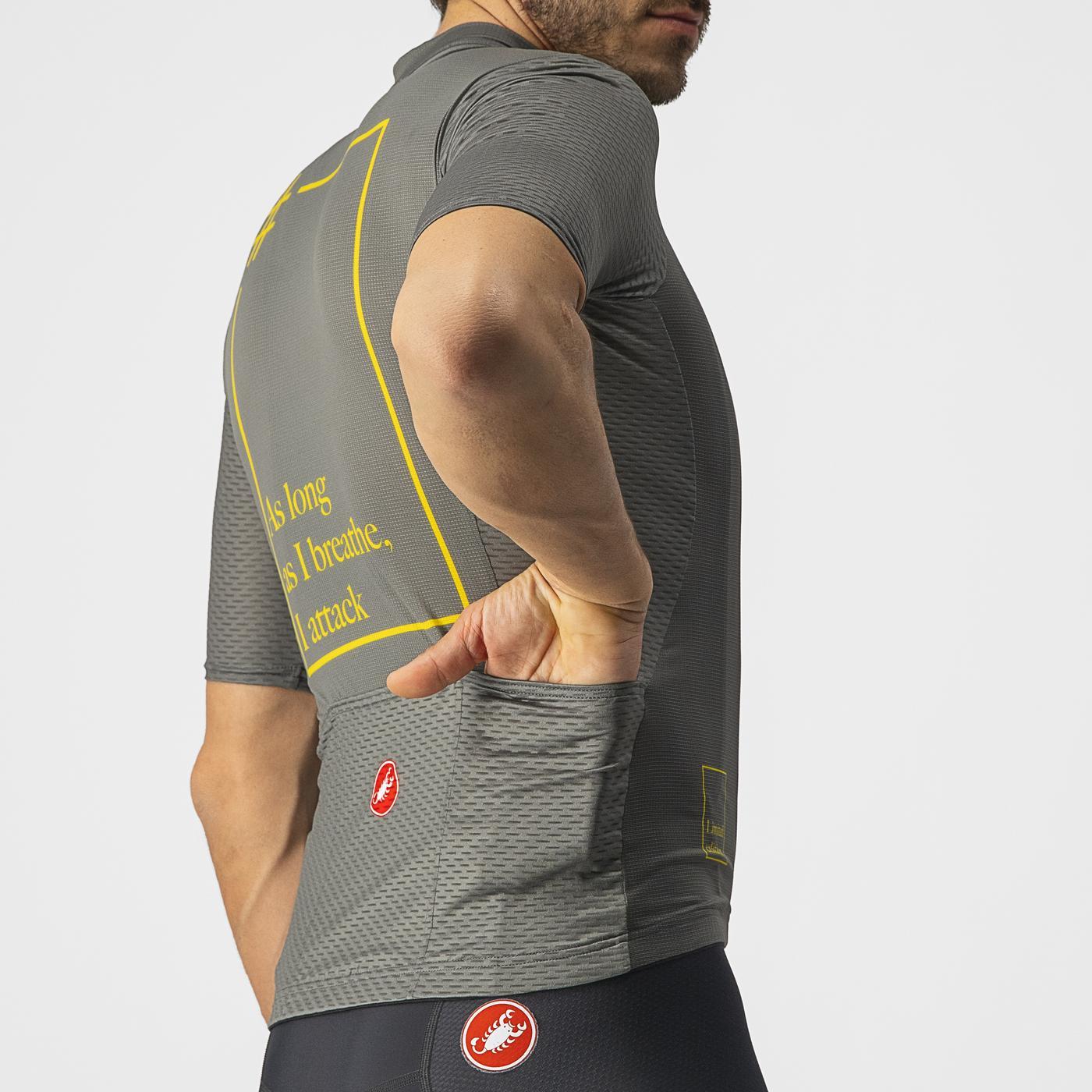 CASTELLI BREATHE ATTACK Korte Mouw Jersey Grijs Groen