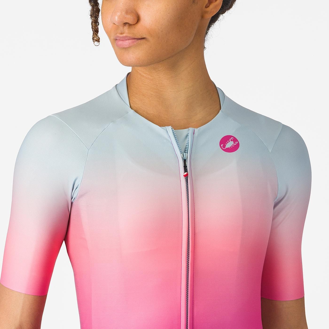 CASTELLI UPF Damestrui Korte Mouw Roze