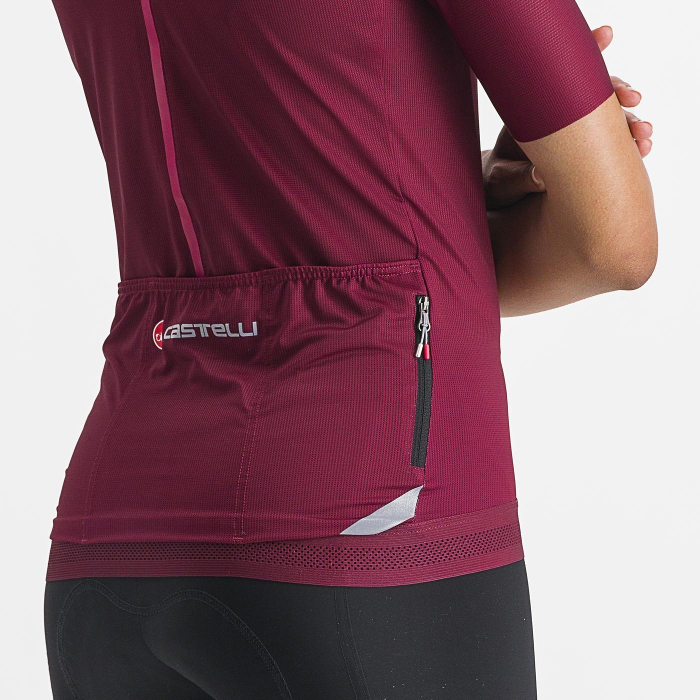 CASTELLI ENDURANCE Damestrui Korte Mouw Bordeaux