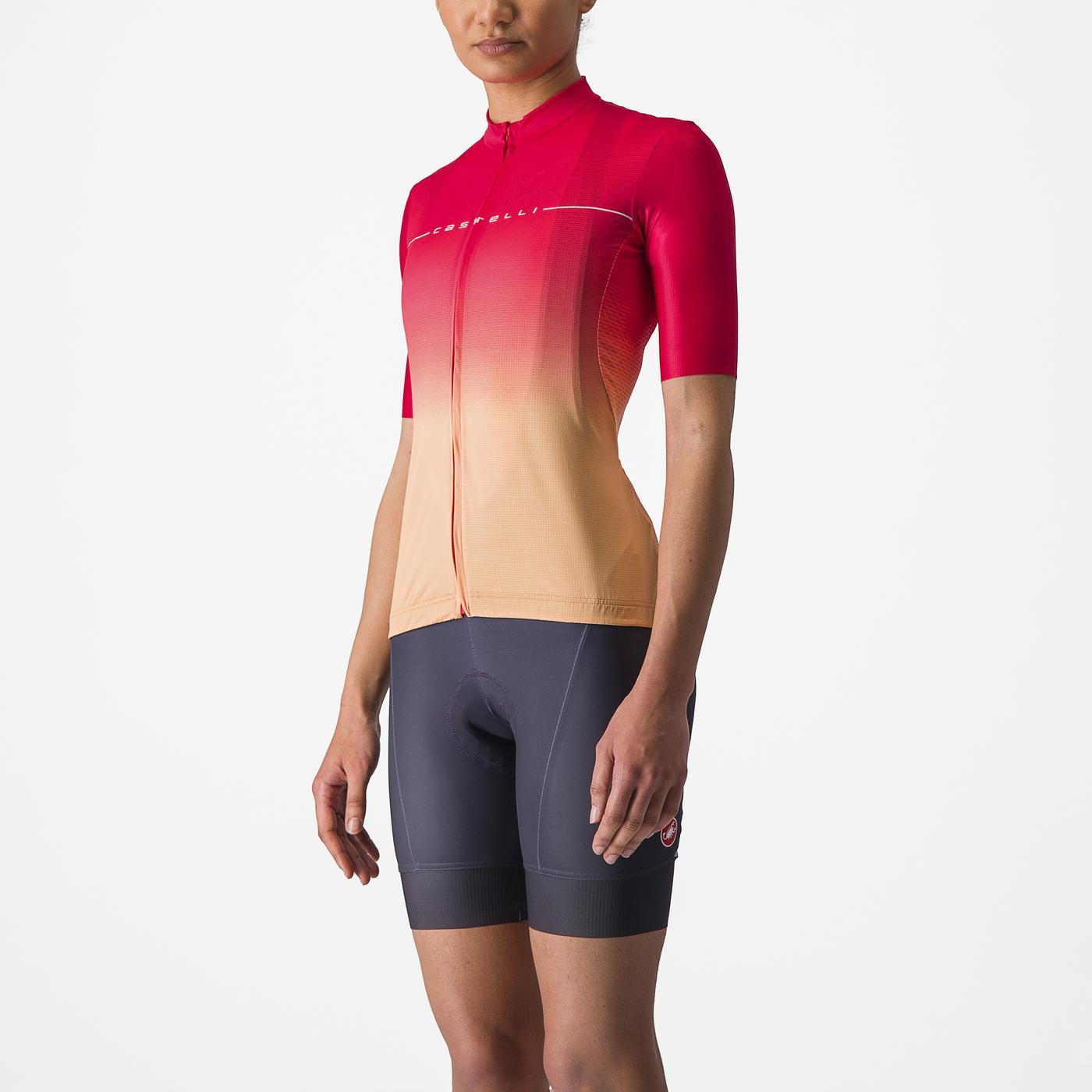 CASTELLI SALITA Damestrui Korte Mouw Roze/Oranje