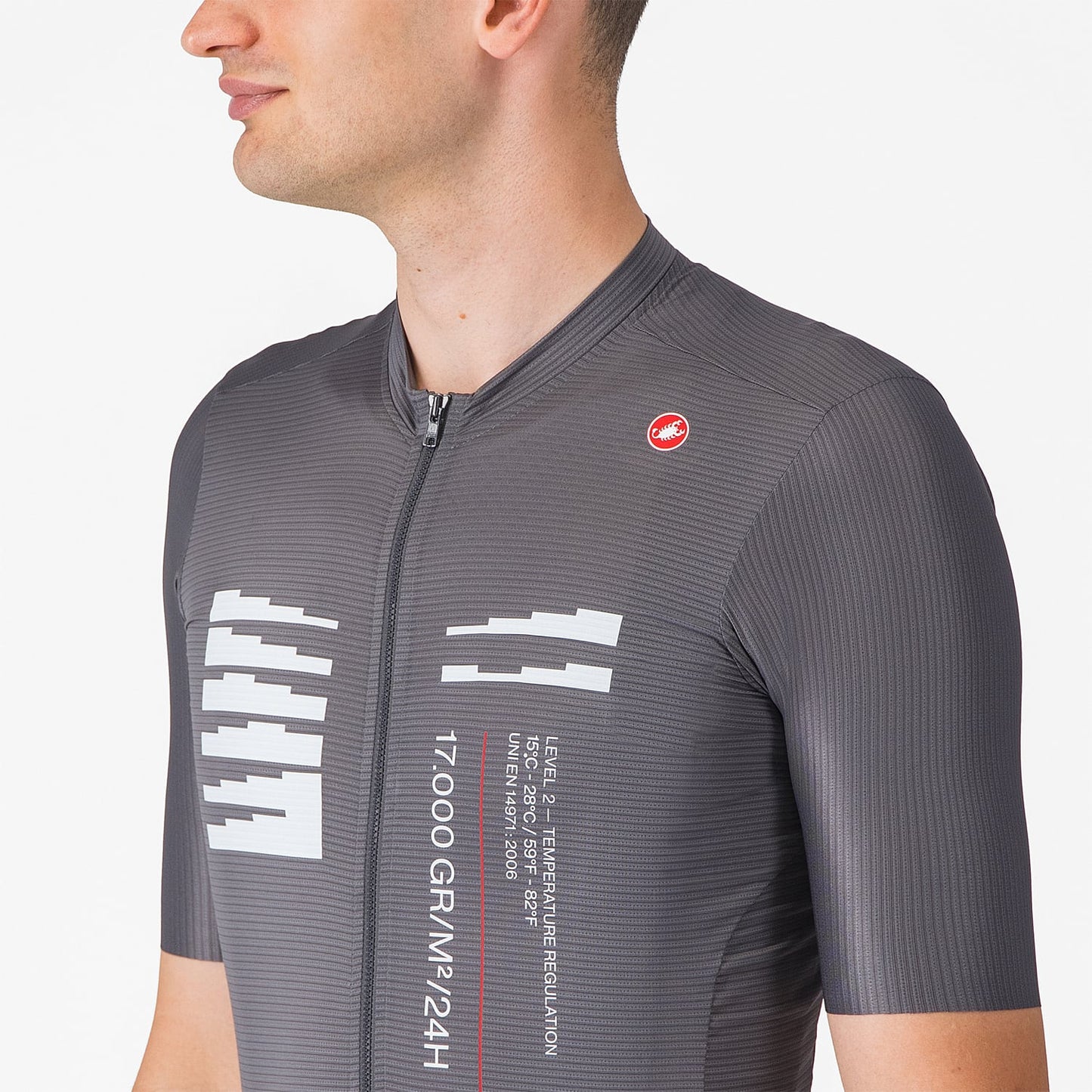 CASTELLI ESPRESSO R--A/D Korte Mouw Jersey Rookgrijs