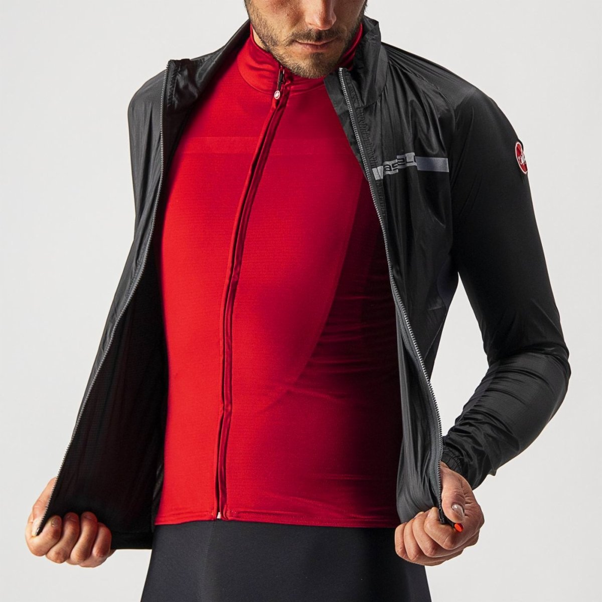 CASTELLI SQUADRA STRETCH Jas Zwart/Grijs