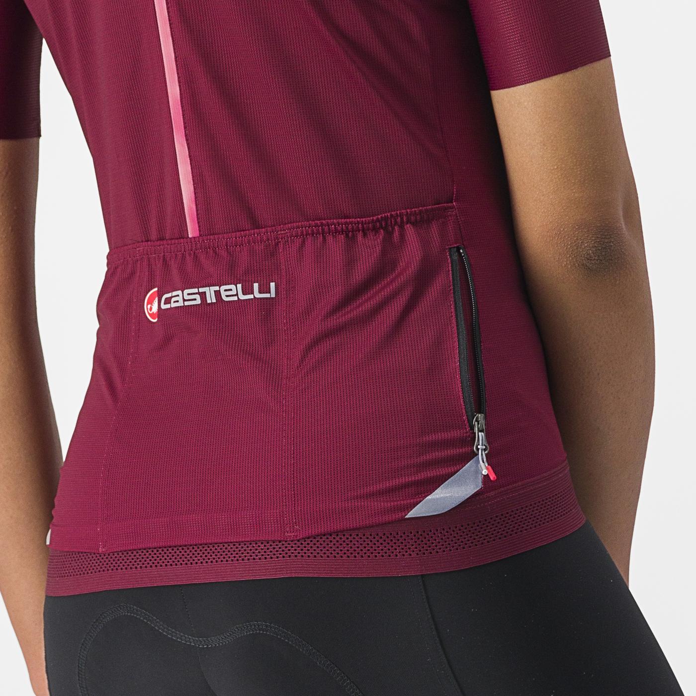 CASTELLI ENDURANCE Damestrui Korte Mouw Bordeaux