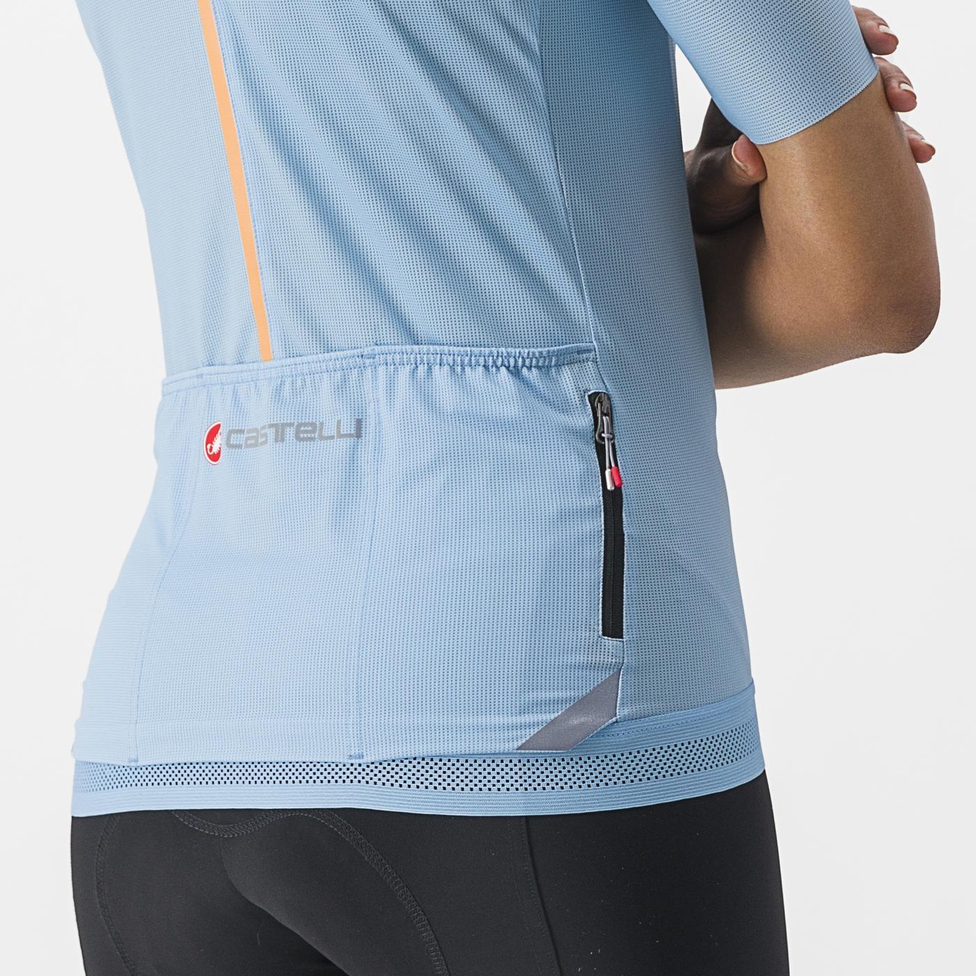CASTELLI ENDURANCE Damestrui Korte Mouw Blauw/Wit