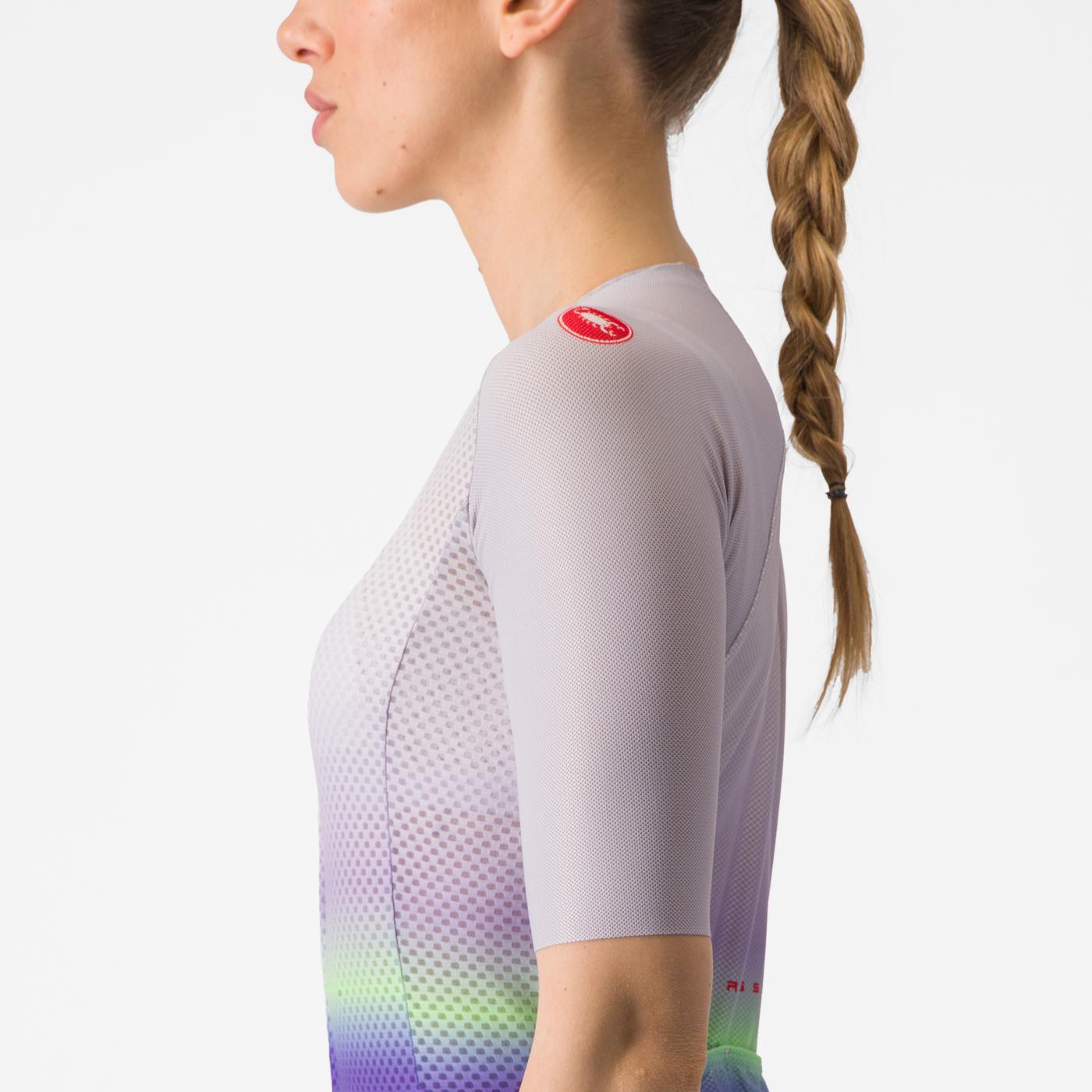 CASTELLI CLIMBER'S 4.0 W Damestrui met korte mouwen paars/groen