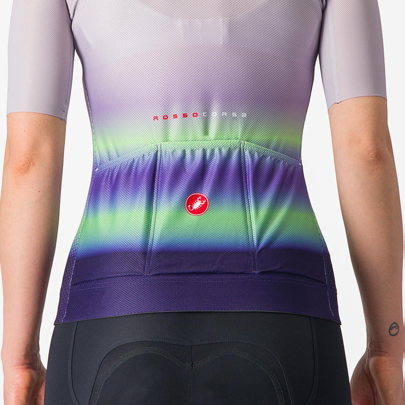 CASTELLI CLIMBER'S 4.0 W Damestrui met korte mouwen paars/groen