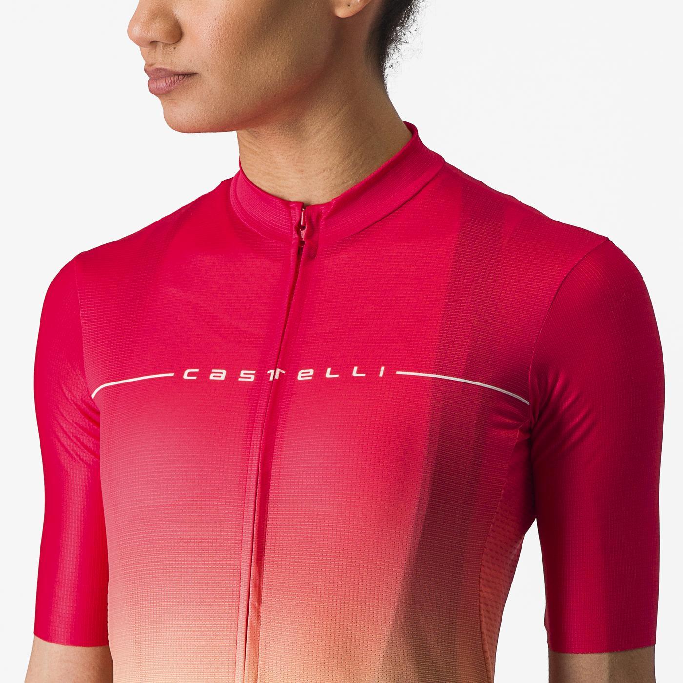 CASTELLI SALITA Damestrui Korte Mouw Roze/Oranje