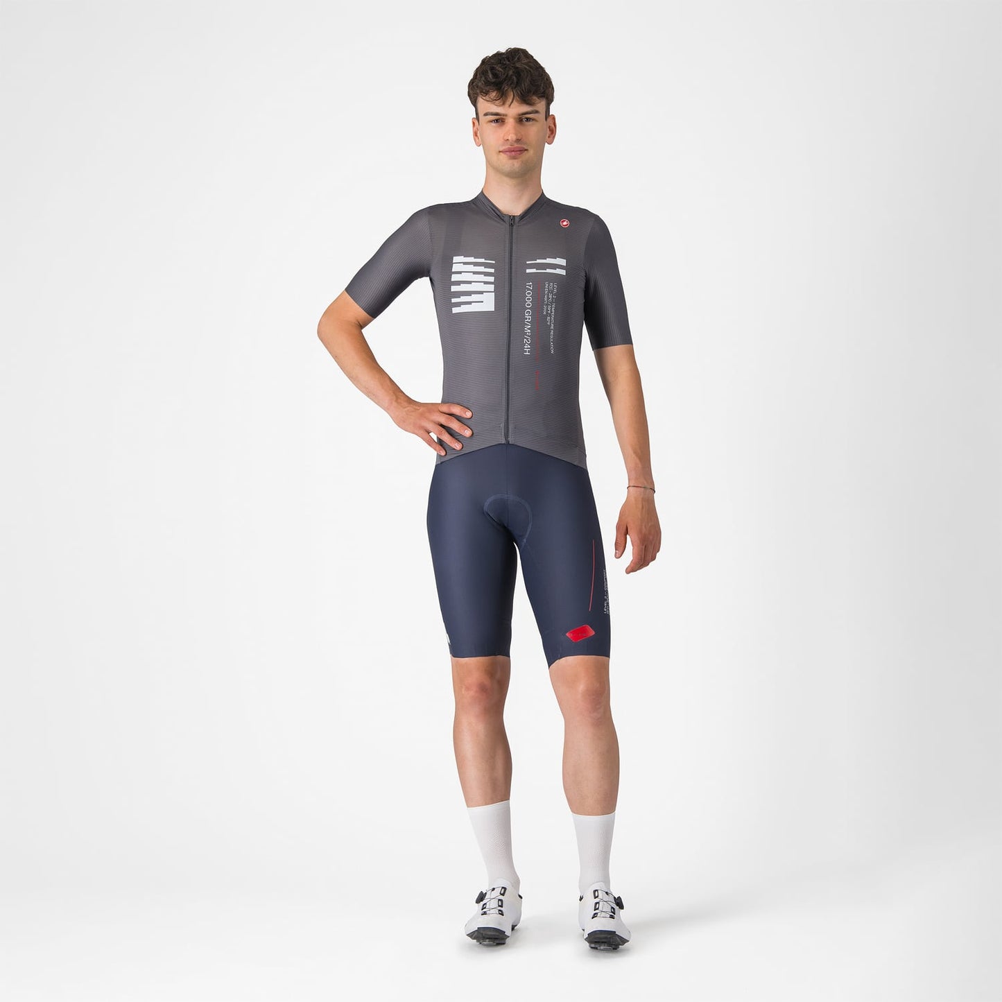 CASTELLI ESPRESSO R--A/D Korte Mouw Jersey Rookgrijs