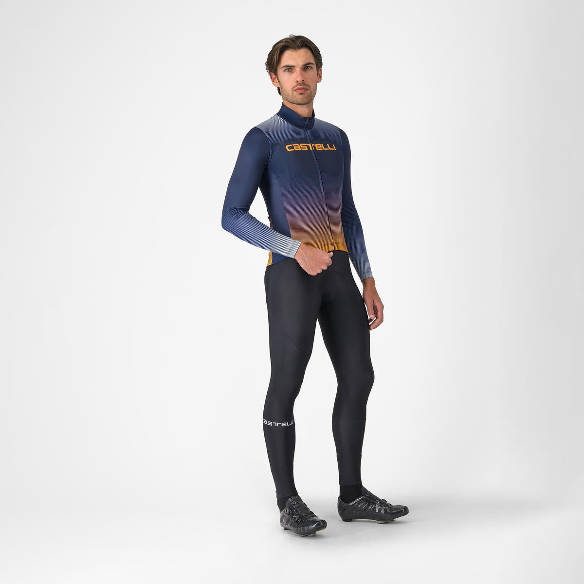 CASTELLLI APICE THERMAL Lange Mouw Trui Blauw/Oranje
