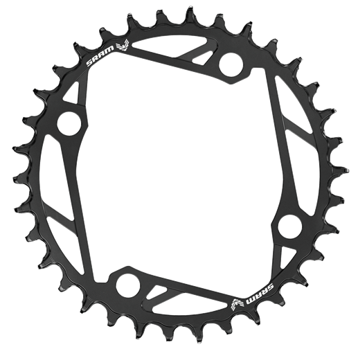 SRAM T-TYPE EAGLE 12V 4 Gats 104mm Alu Zwart Mono Kettingblad