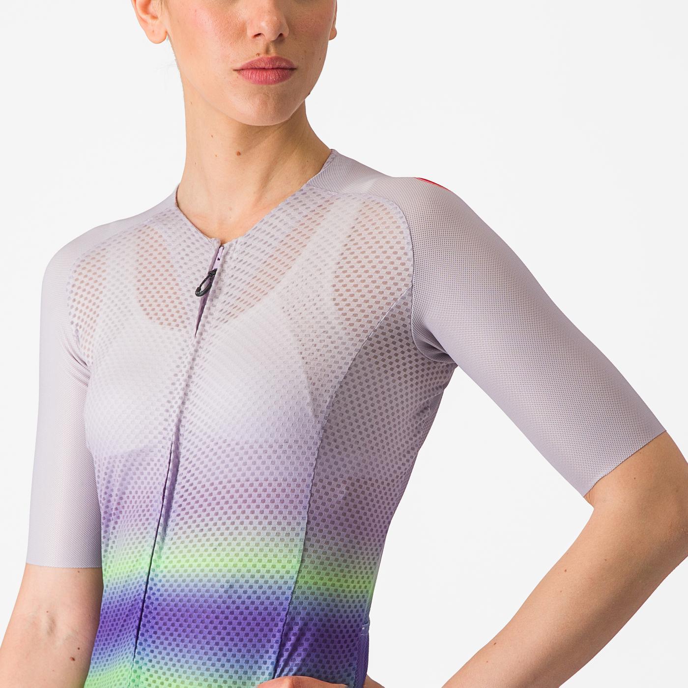 CASTELLI CLIMBER'S 4.0 W Damestrui met korte mouwen paars/groen