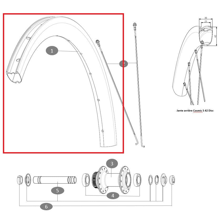 MAVIC COSMIC S42 Schijf wielset voor