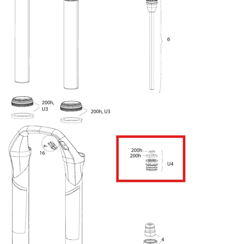 Upgrade afdichtingsset voor ROCKSHOX SID 32 mm RLC voorvork A1(2017-2019)/RL B1-B2(2017-2019)/B4(2020+)