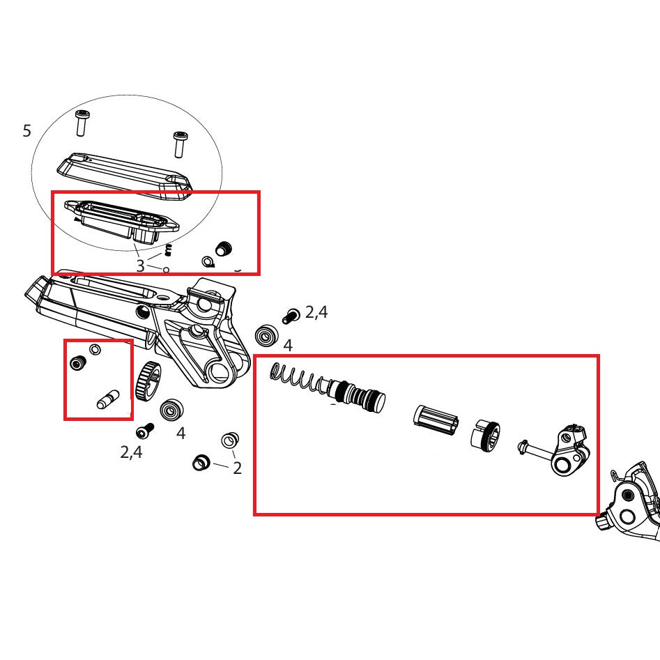 SRAM Code ULTIMATE/SILVER STEALTH C1 Onderdelenkit interne hendel