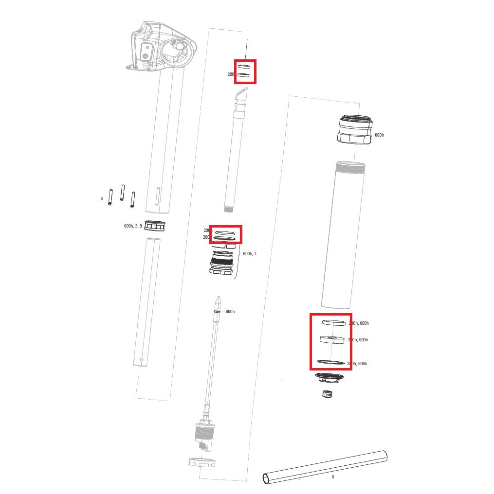 Kit Joint Rockshox Reverb A2 V2 200h / 1an Kit Joint Rockshox Reverb A2 V2 200h / 1an