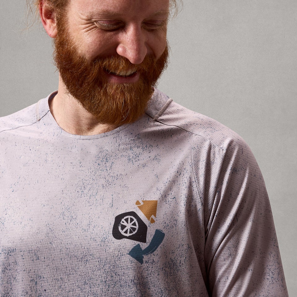 ENDURA SINGLETRACK PRINT korte mouwen titanium jersey