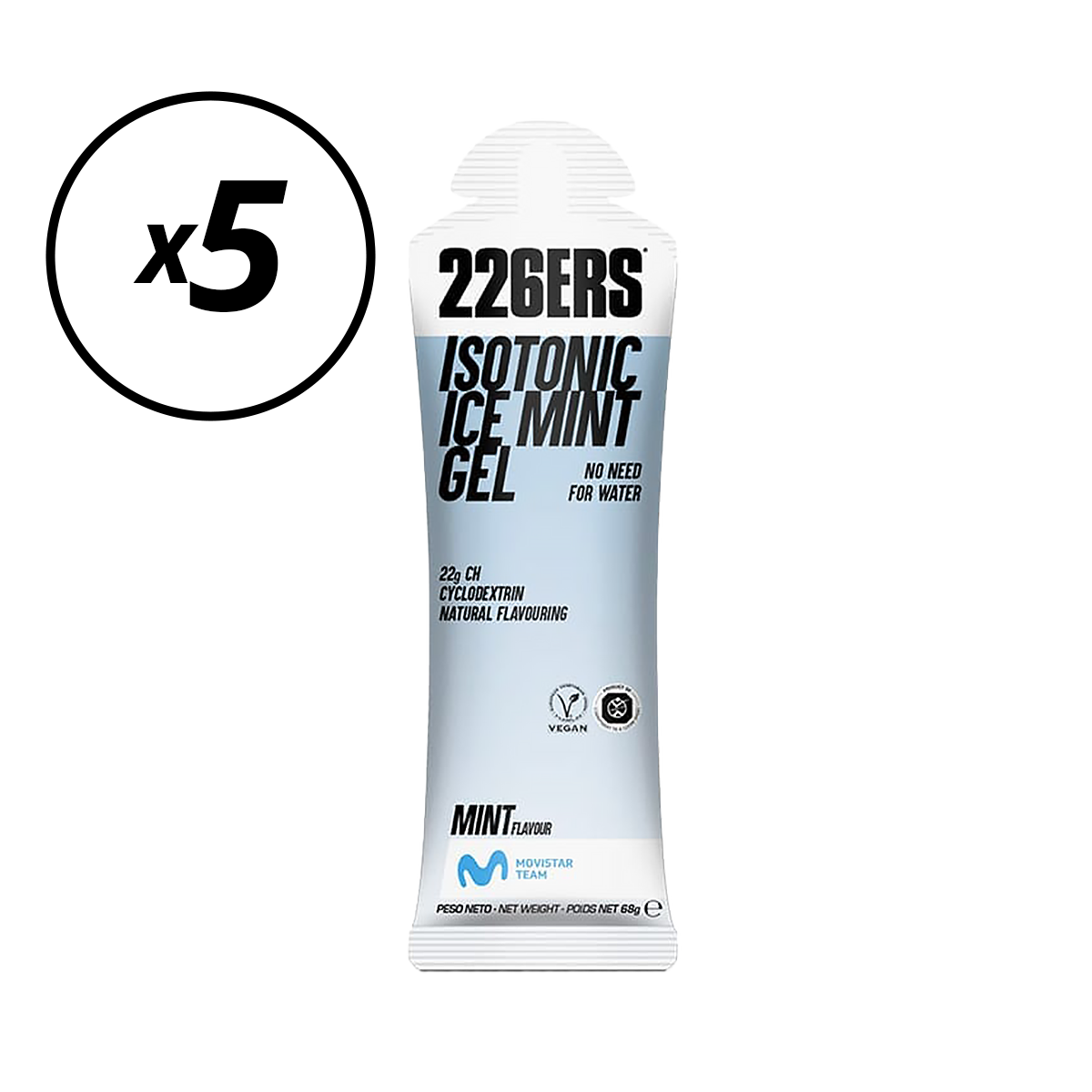 Pak van 5 226ERS ISOTONIC Energy Gels (68G) Mint Houdbaarheidsdatum Overschreden