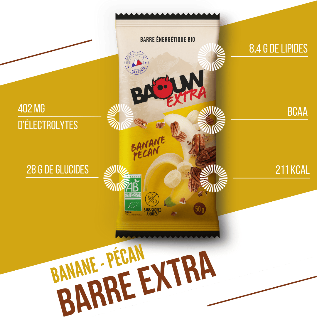 BAOUW ORGANIC EXTRA Banaan-Pecan Energiereep (50g)