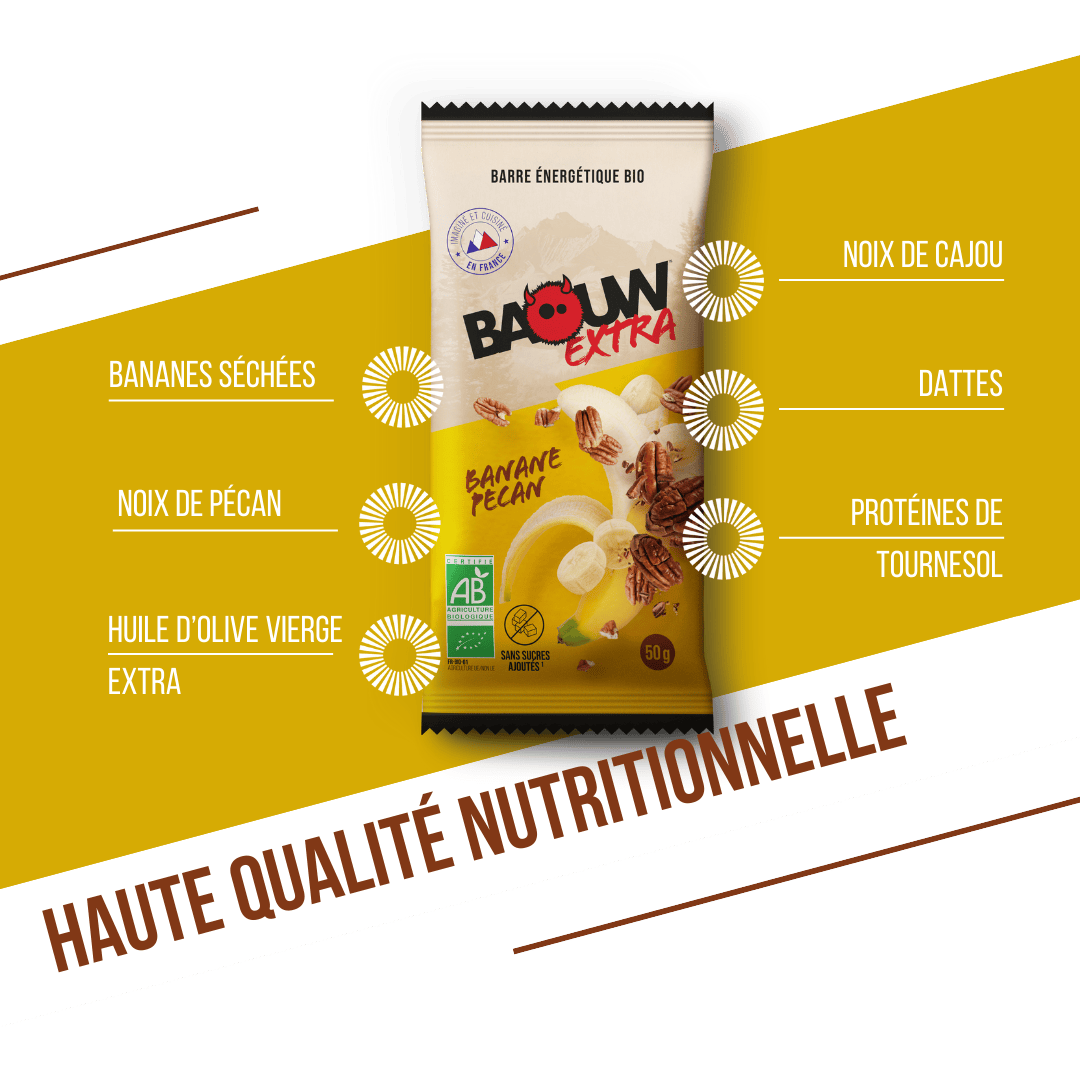 BAOUW ORGANIC EXTRA Banaan-Pecan Energiereep (50g)