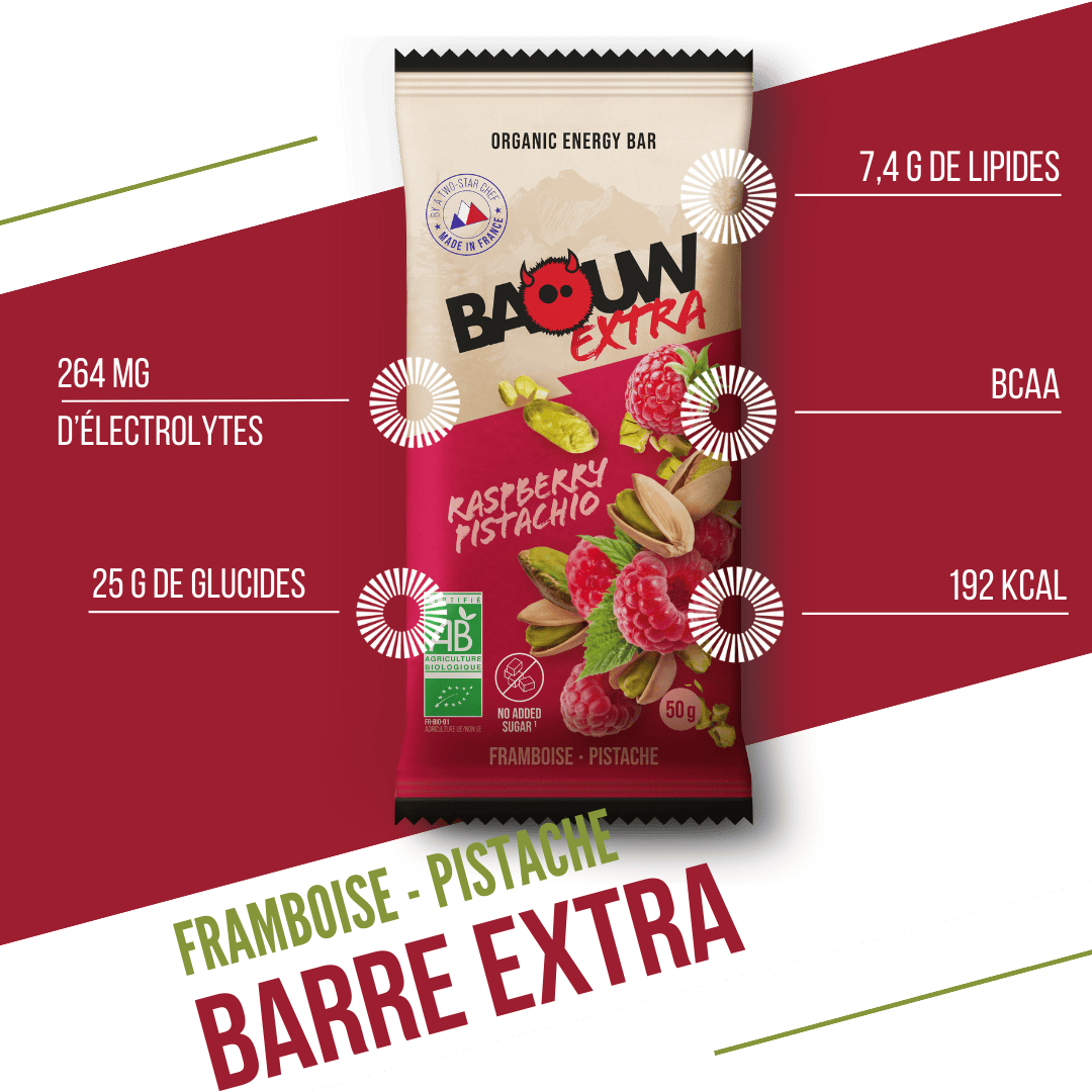 BAOUW ORGANIC EXTRA Framboos-Pistache Energiereep (50g)