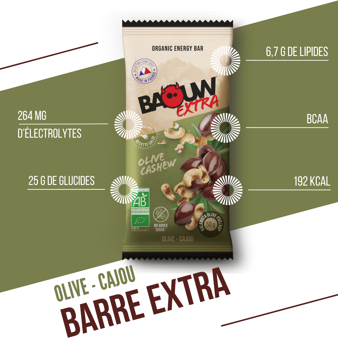 BAOUW ORGANIC EXTRA Gezouten Olijf-Cashew Energiereep (50g)