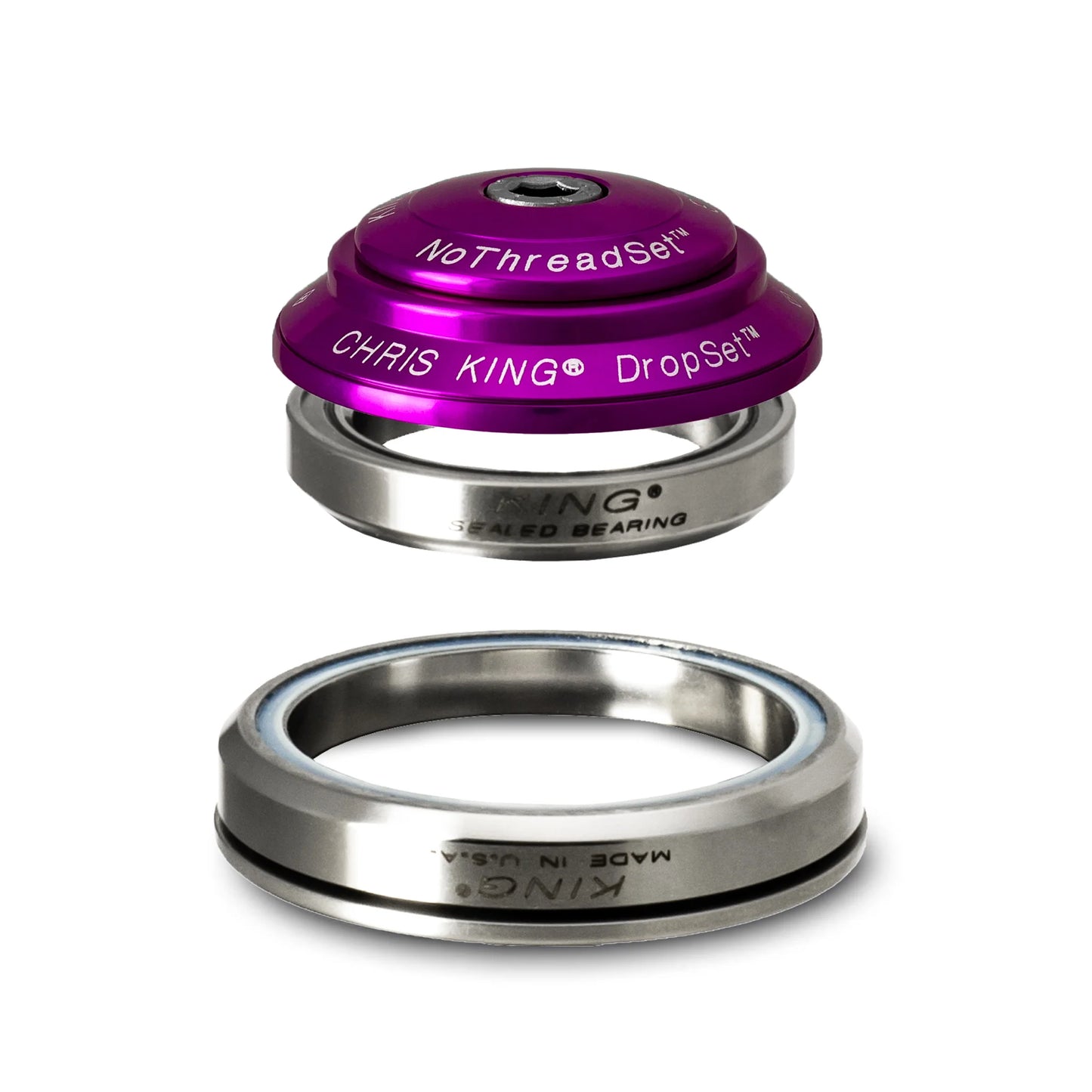 Geïntegreerd balhoofd CHRIS KING DROPSET 3 1"1/8 - 1,5" IS41/IS52 36° Violet