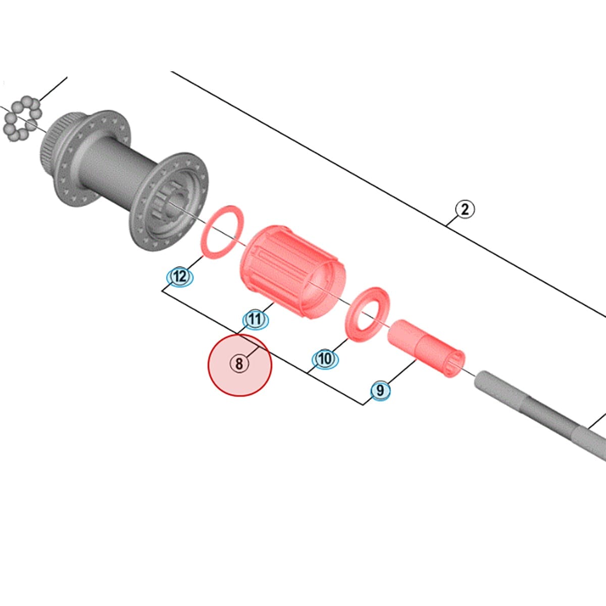 Freewheelhuis voor SHIMANO SLX M665 / M7000 wielen