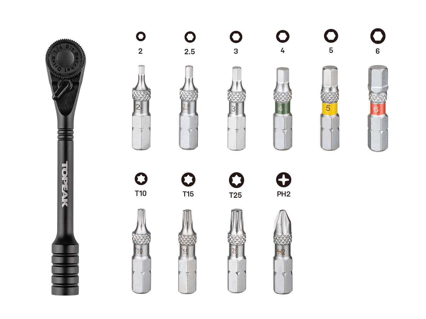 Compacte ratelsleutel TOPEAK RATCHET ROCKET ESSENTIAL Zwart