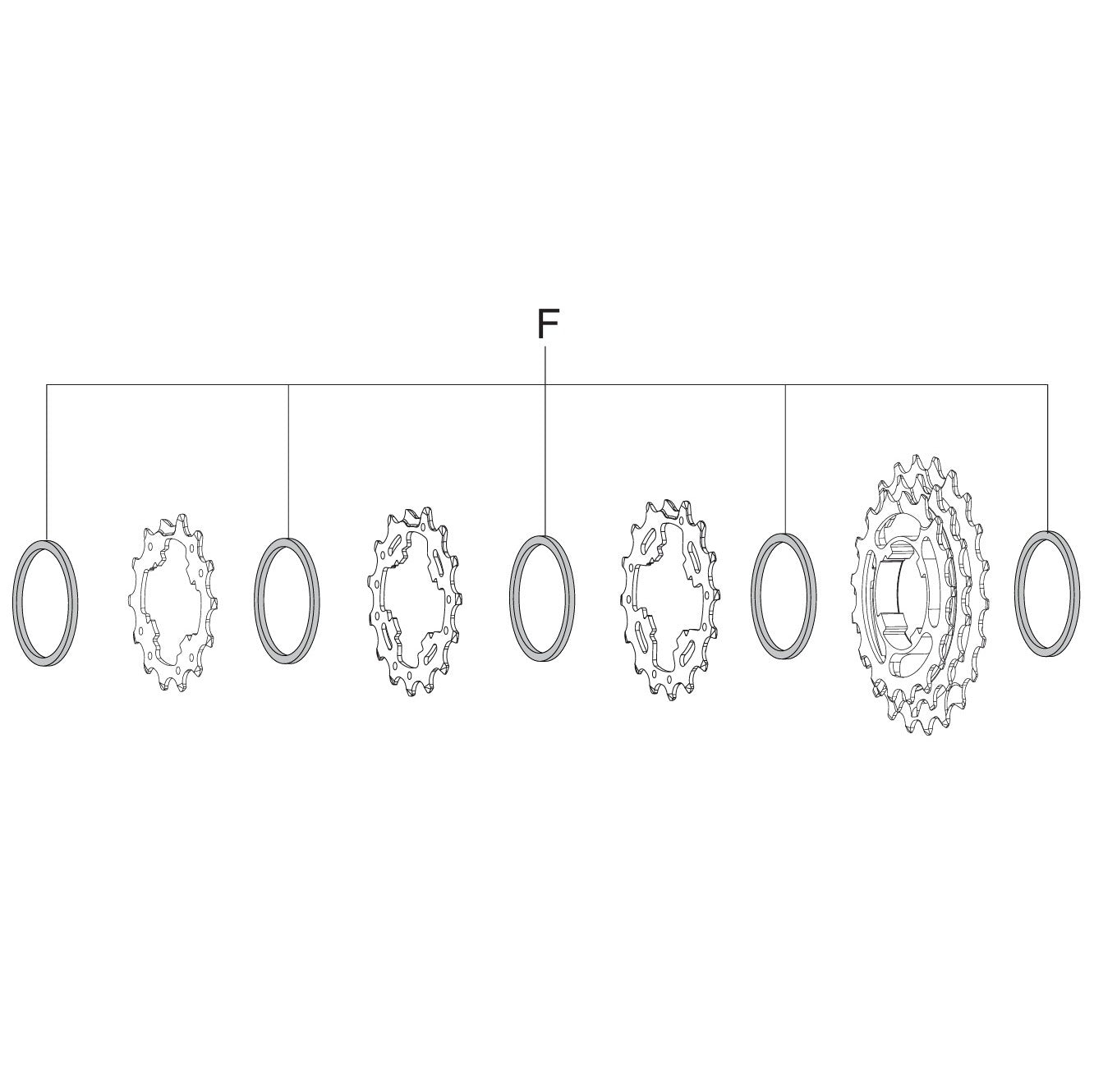 Cassette afstandhouder CAMPAGNOLO 12V 2mm (x5)