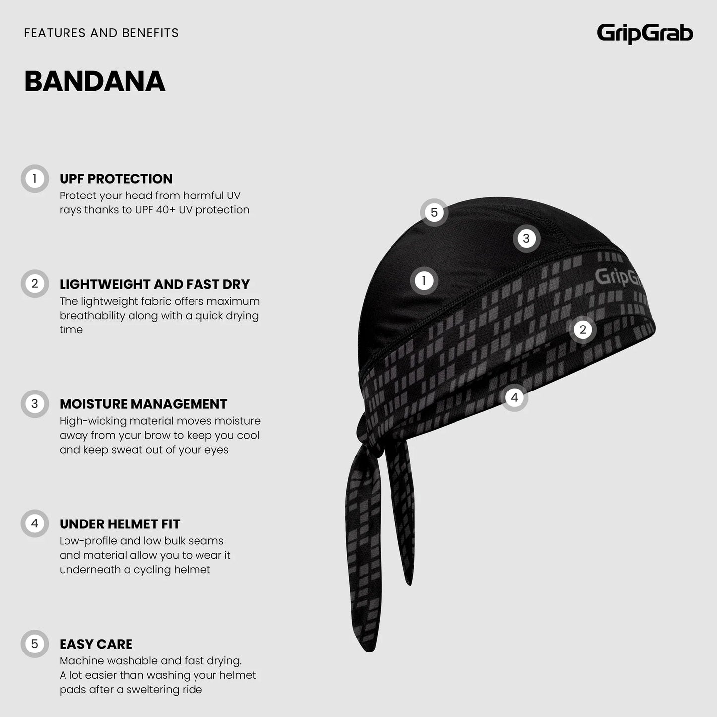 GRIPGRAB-bandana, zwart