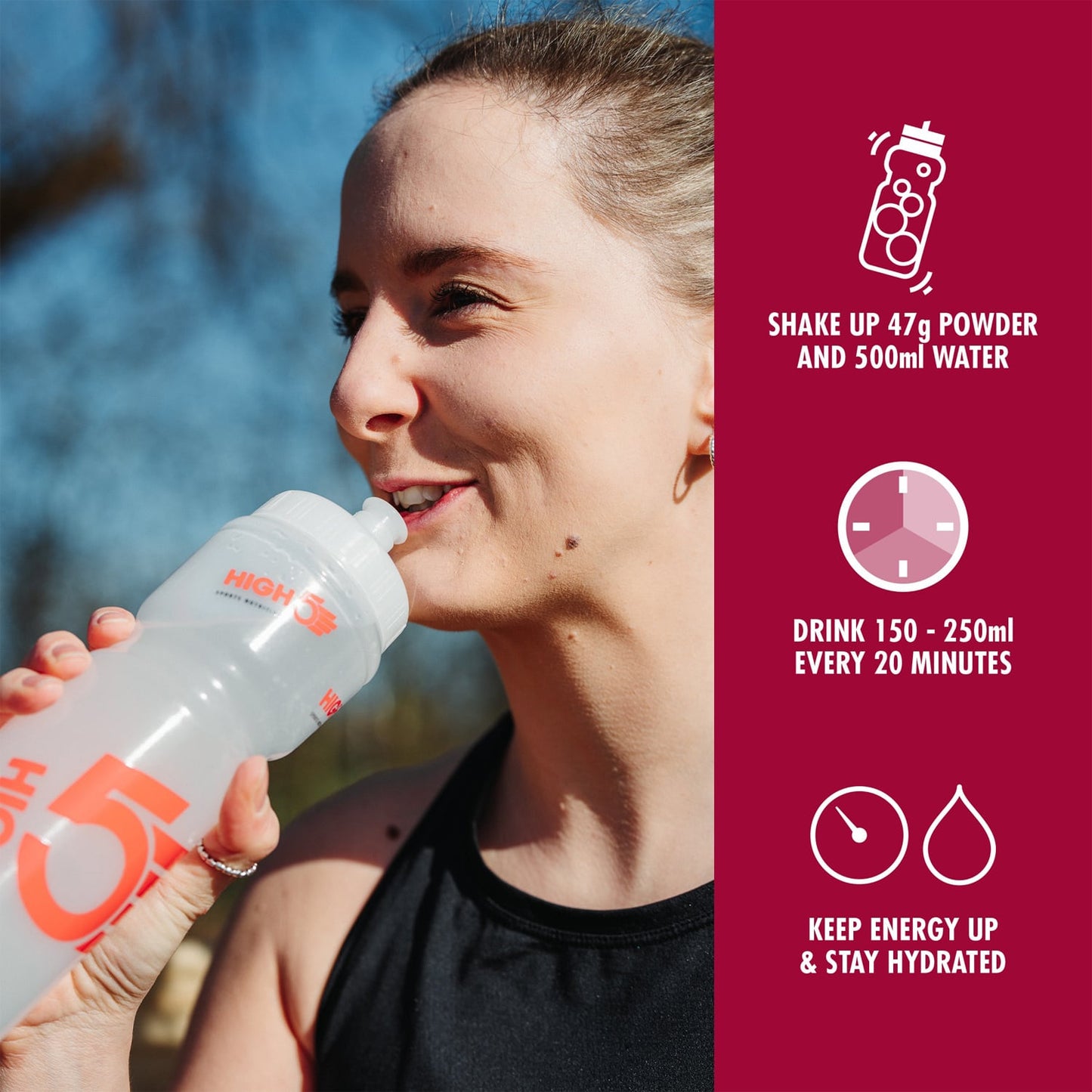 Energiedrank High5 ENERGY DRINK (47g) Rode vruchten