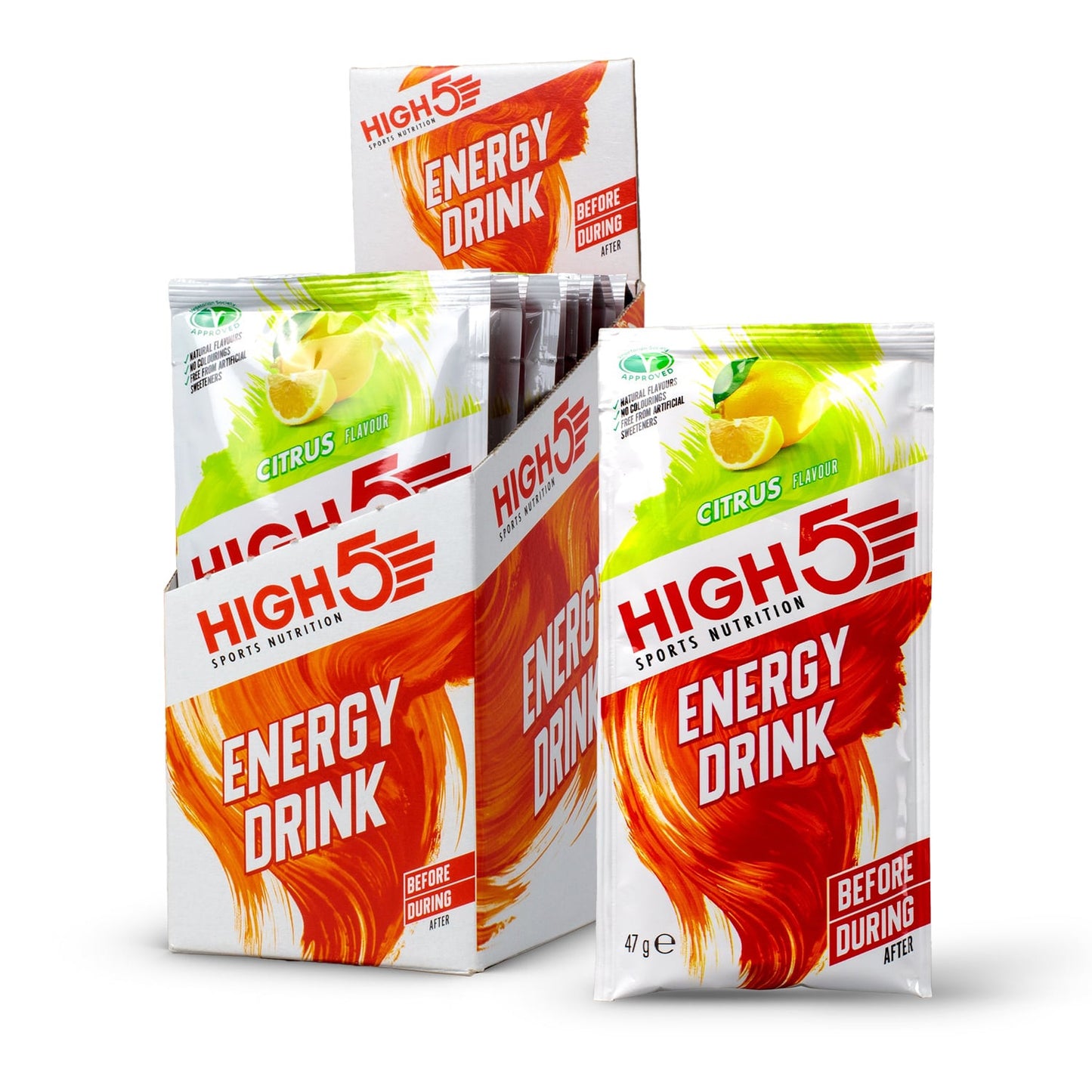 Energiedrank High5 ENERGY DRINK CAFFEINE HIT (47g) Citroen