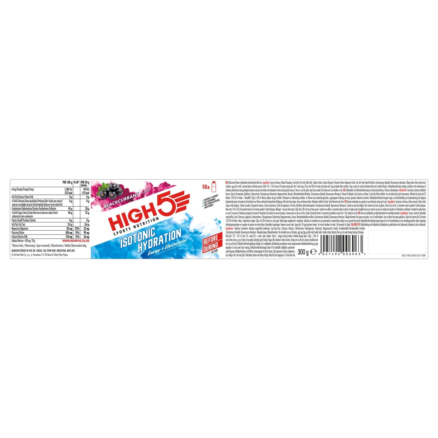 High5 ISOTONIC Energiedrank (300g) Zwarte bes
