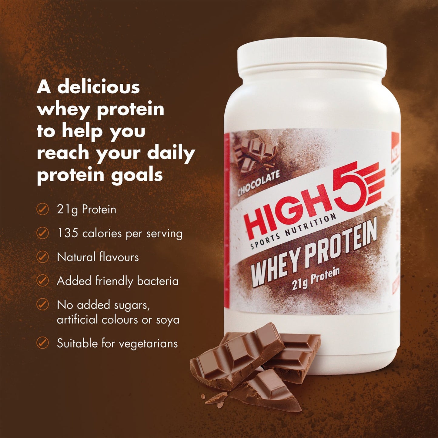 High5 WHEY PROTEIN hersteldrank (700g) Chocolade