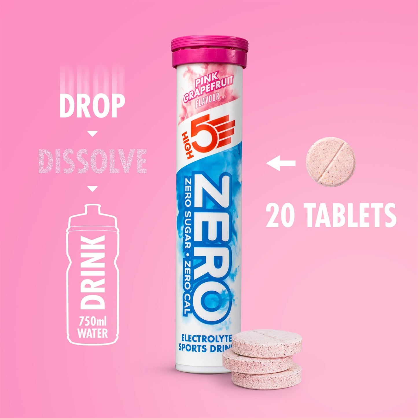 High5 ZERO elektrolyten hydratatie (20 tabletten) pompelmoes