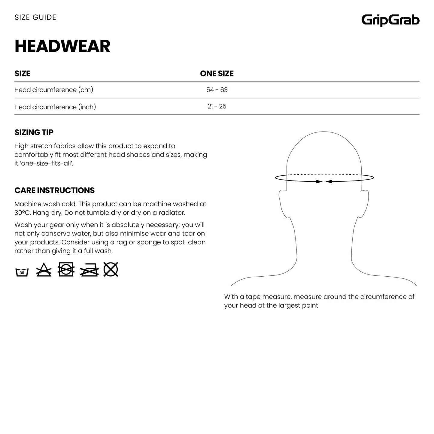 GRIPGRAB UPF 50+ Onderhelm Zwart