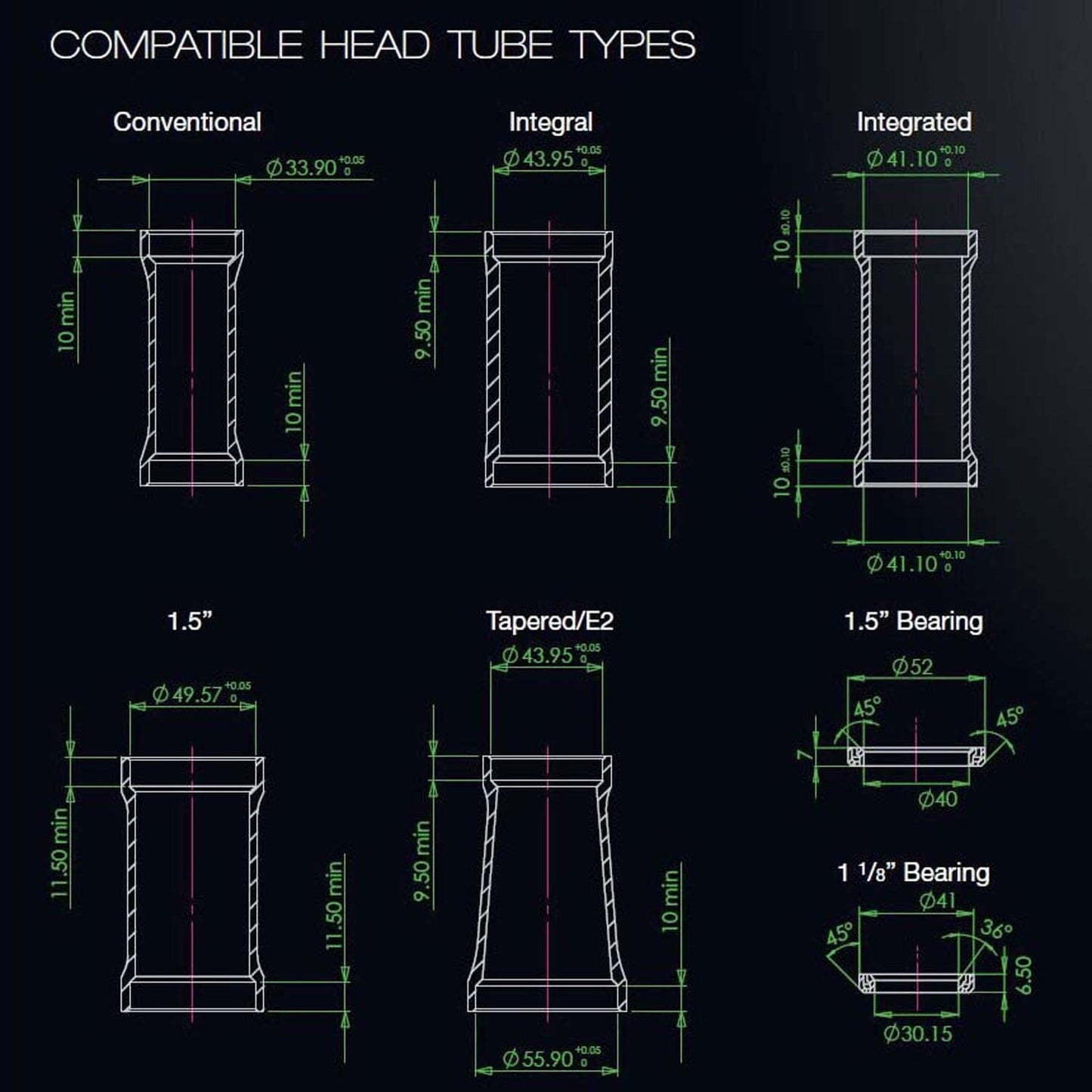High Cup voor HOPE PICK'N'MIX 1"1/8 Semi-Integrated Balhoofdset ZS49 Reducer Zwart