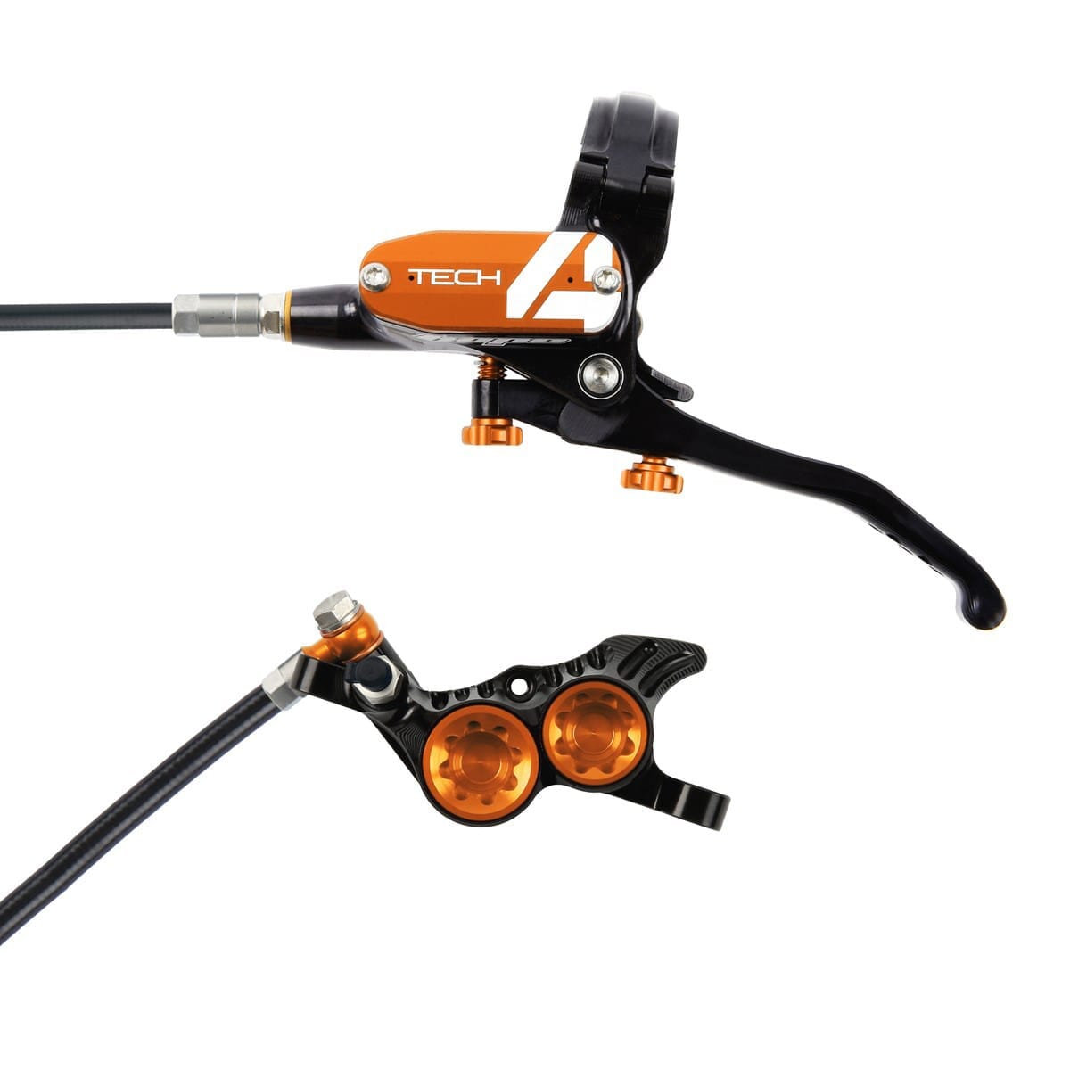 Paar HOPE TECH 4 V4 oranje remmen