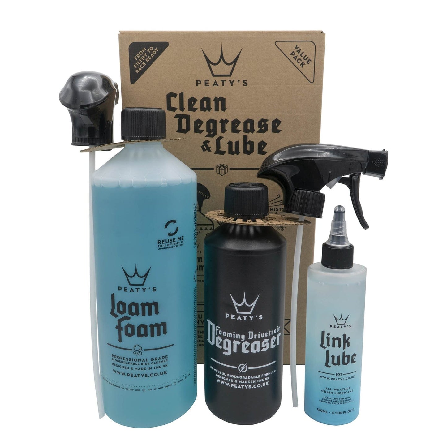 Onderhoudspakket PEATY'S WASS DEGREASE LUBRICATE STARTER PACK