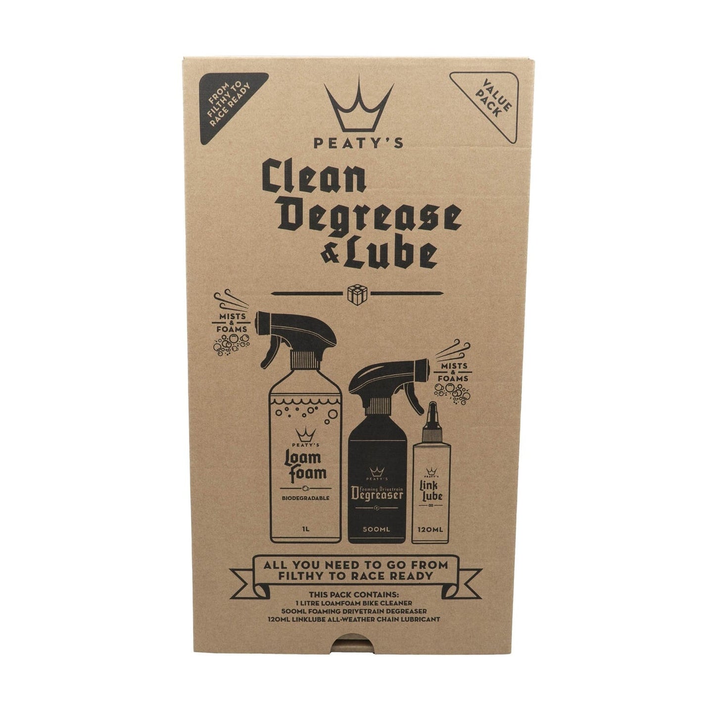 Onderhoudspakket PEATY'S WASS DEGREASE LUBRICATE STARTER PACK