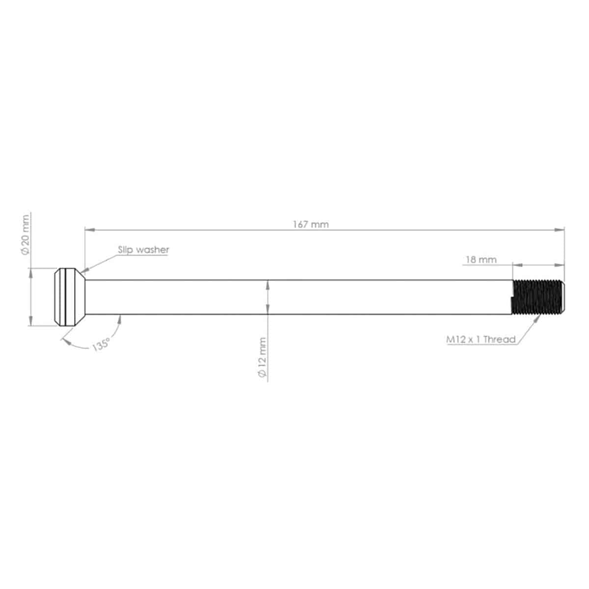 BURGTEC 171 mm achterwielas voor Transition Gold-frames