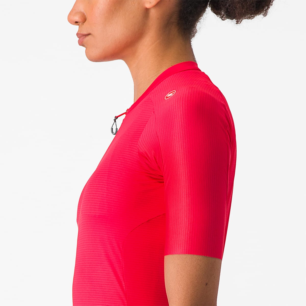 CASTELLI ESPRESSO Damestrui met korte mouwen en hibiscusblaadjes