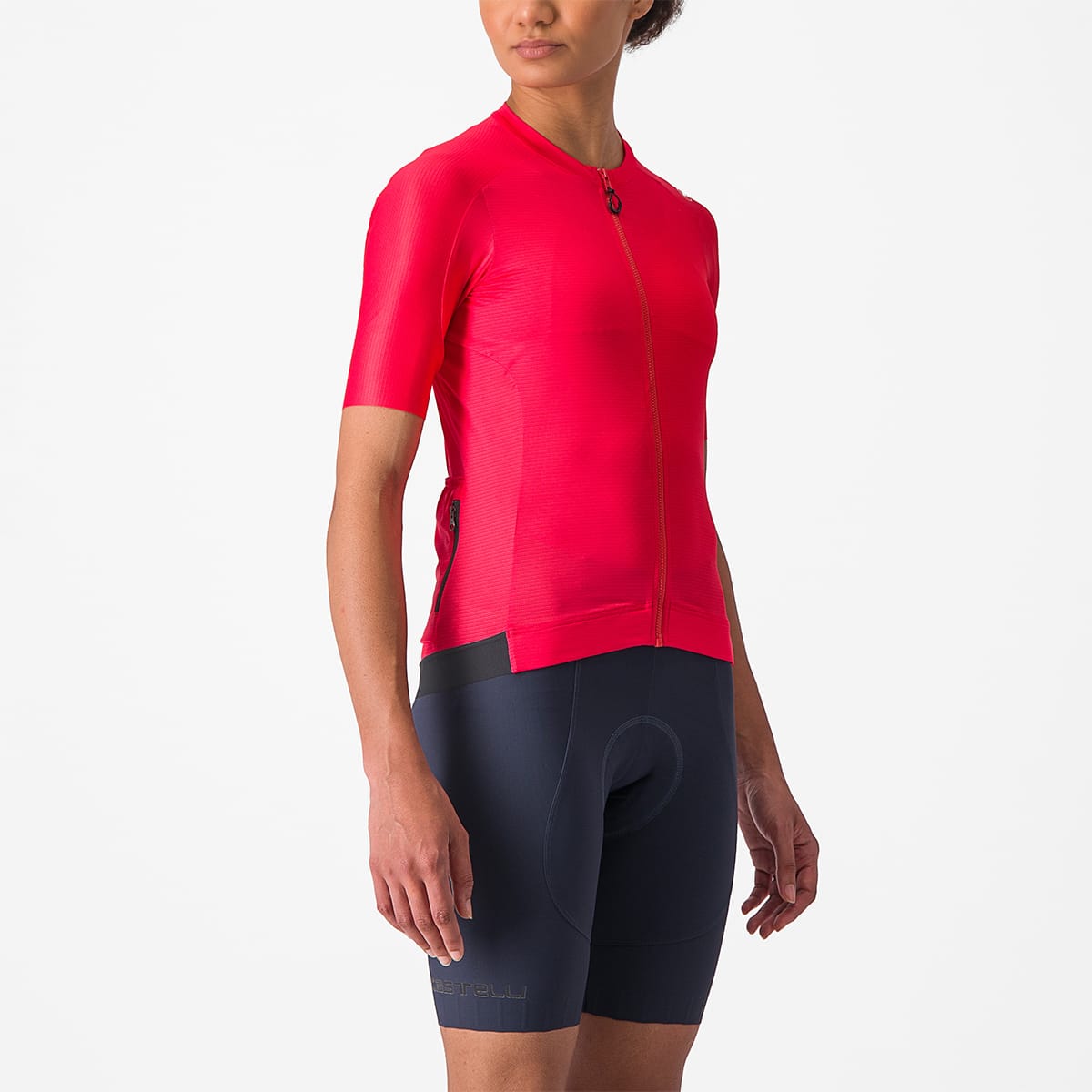 CASTELLI ESPRESSO Damestrui met korte mouwen en hibiscusblaadjes