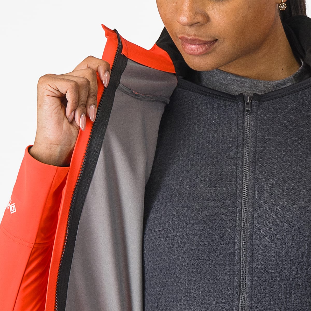 Dames Jas CASTELLI ALPHA DOPPIO ROS Koraal/Zwart