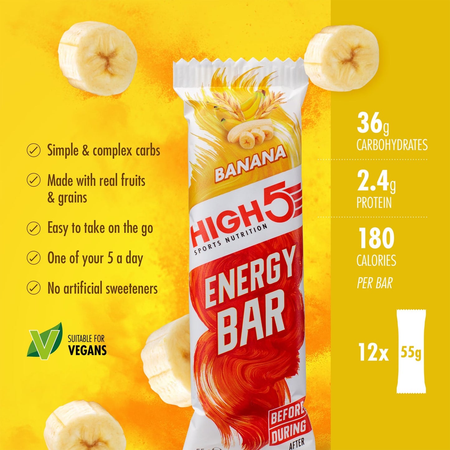 HIGH5 ENERGY BAR (55g) Banaan