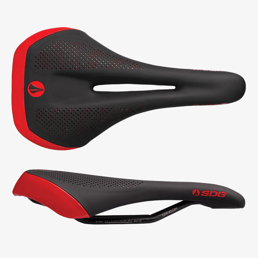 SDG ALLURE V2 Dameszadel Lux-Alloy Rails Zwart/Rood