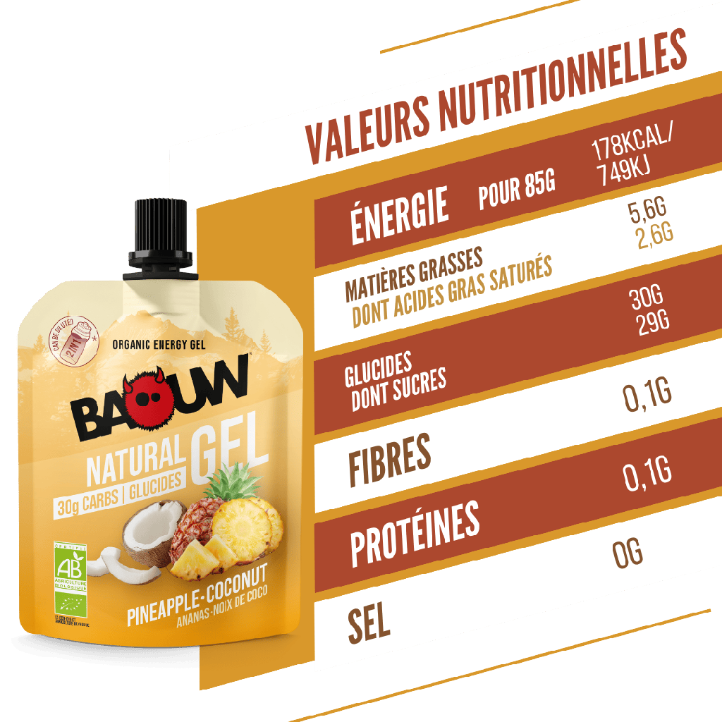 BAOUW Biologische Ananas/Kokosnoot Energiegel (85g)